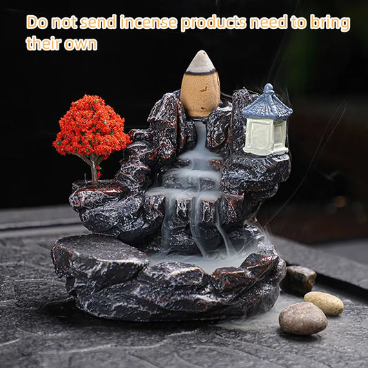 Backflow Incense Holder – Waterfall Incense Burner with Aromatherapy Cones for Home Décor