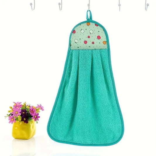 3pcs Coral Fleece Fingertip Hanging Towels