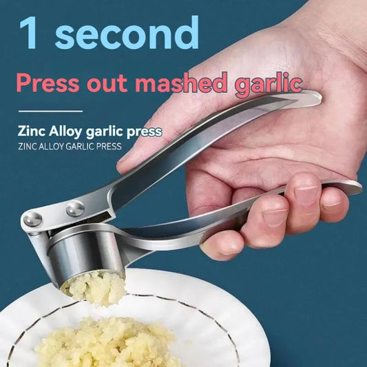 Multifunction Garlic Press – Anti-Skid Zinc Alloy Manual Garlic Crusher
