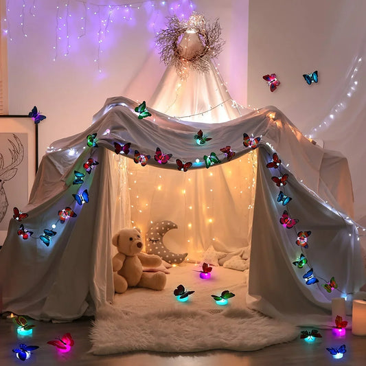 20pcs 3D LED Butterfly Wall Lights – Decorative Night Light Stickers for Home & Garden
