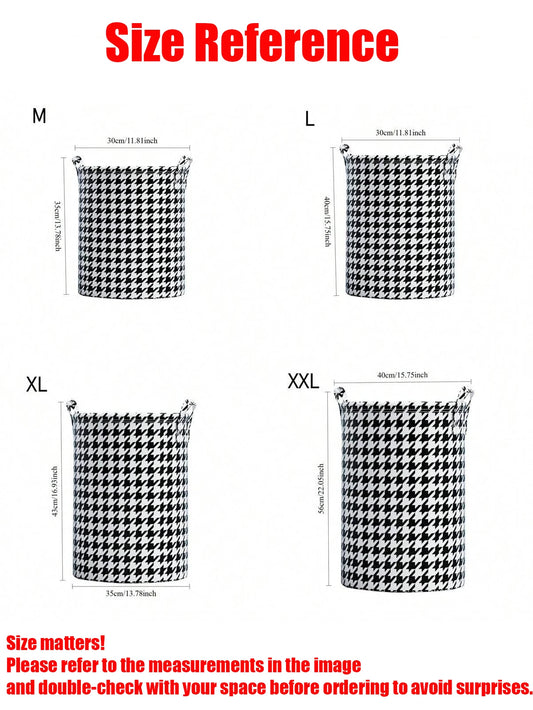 Houndstooth Foldable Laundry Basket