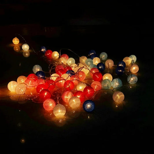 LED Cotton Ball Fairy String Lights