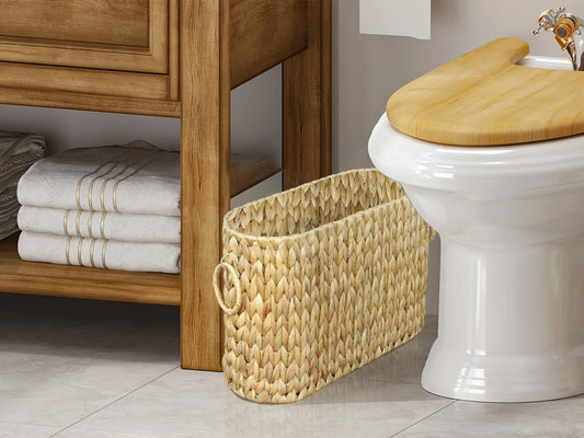 Water Hyacinth Toilet Paper Storage Basket – Large Capacity