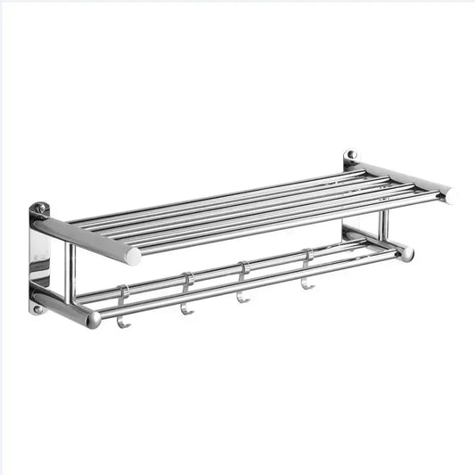 Wall-Mounted Towel Rack with Movable Hooks