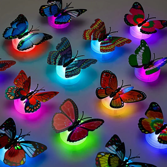 20pcs 3D LED Butterfly Wall Lights – Decorative Night Light Stickers for Home & Garden