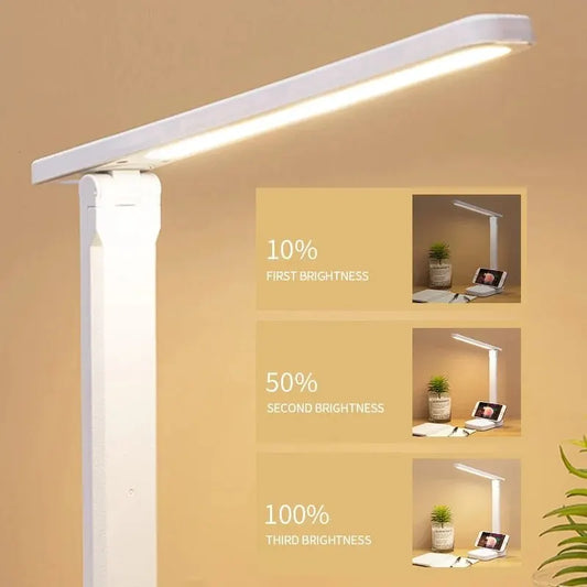 LED Foldable Desk Lamp – Touch Control, Stepless Dimming