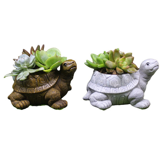 Turtle Resin Planter Pot – Creative Succulent Holder & Decorative Artwork