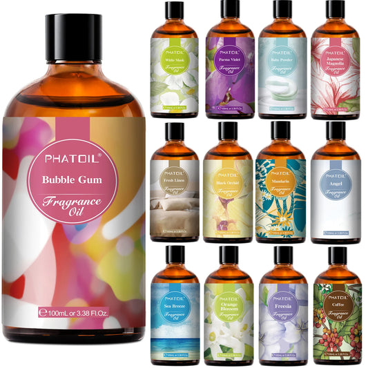 PHATOIL 100ml Fragrance Oil – Coconut, Vanilla, Bubble Gum & More for Candles & Soap