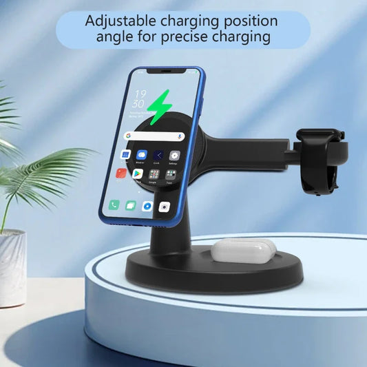 3-in-1 Magnetic Wireless Charger Stand for iPhone, Watch & AirPods