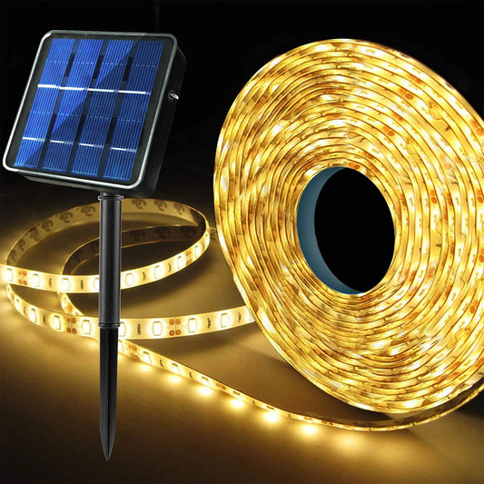 5M Outdoor Solar LED Strip Light – IP65 Waterproof Decorative Lighting