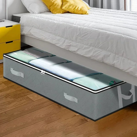 1/2/3pcs Underbed Storage Box – Dustproof Organizer with Reinforced Handles for Comforters, Blankets, Pillows & Toys