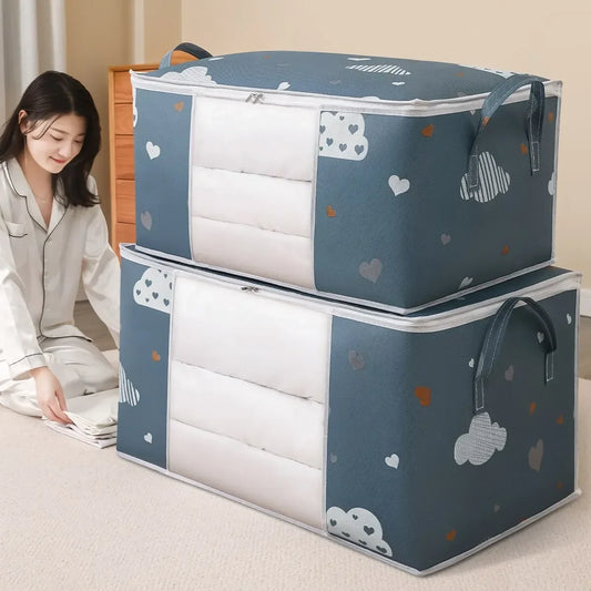 Large Capacity Clothes Storage Bag with Zipper & Handle