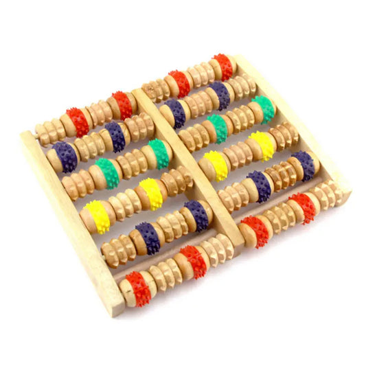 Colorful Wooden Foot Roller Massager