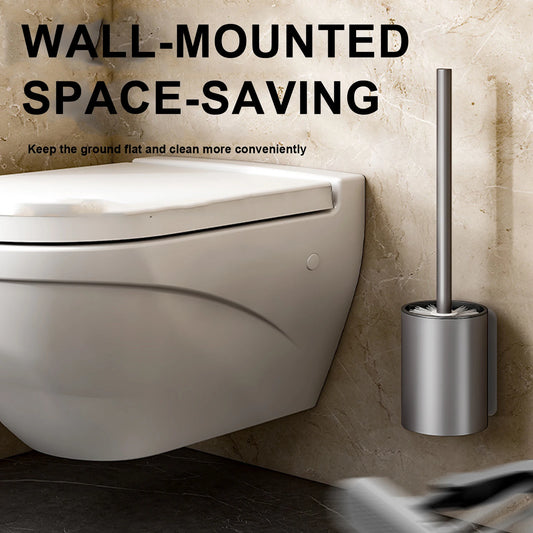 Wall-Mounted Silicone Toilet Brush with Holder