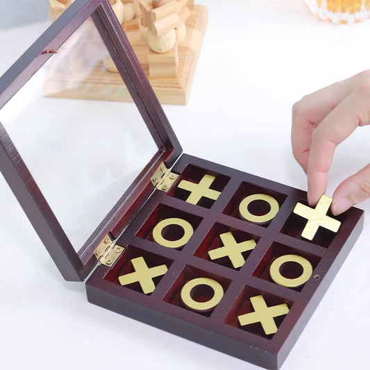 Classic Wooden XOXO Tic Tac Toe Game