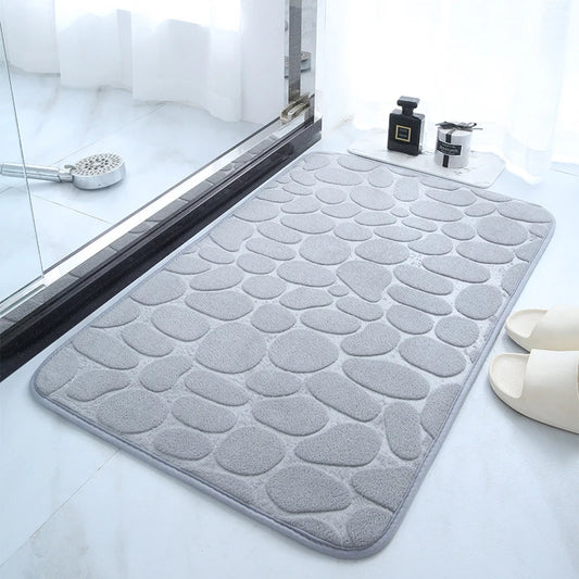 Cobblestone Embossed Memory Foam Bath Mat