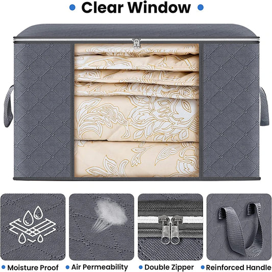 Large Foldable Clothes & Blanket Storage Bag – Closet & Bedroom Organizer