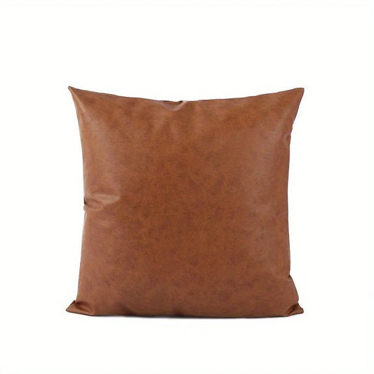 Faux Leather Decorative Throw Pillow Cover – Square