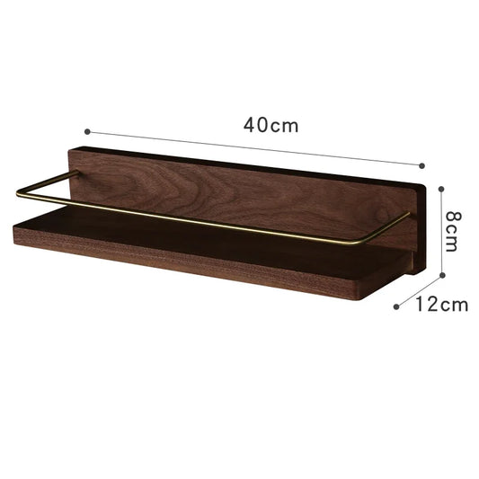 Multifunctional Wooden Wall Rack with Hooks