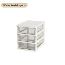 Clear Desktop Storage Organizer with Drawers – Stackable Plastic Desk Organizer for Office & Cosmetics