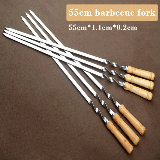 Stainless Steel BBQ Skewers Set – Reusable Flat Grill Sticks