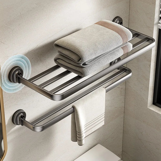 Wall-Mounted Aluminum Towel Rack