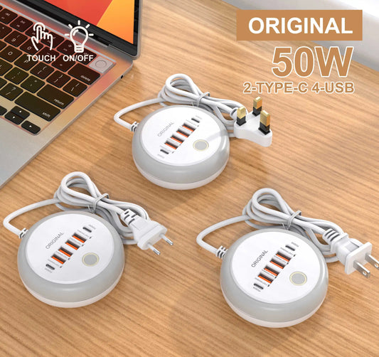 50W 6-Port Fast Charging Station