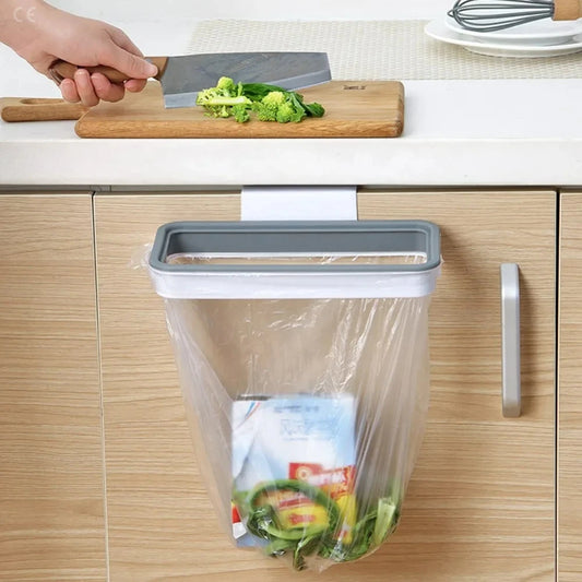Kitchen Hanging Trash & Storage Rack – Bag Hook with Drying Shelf