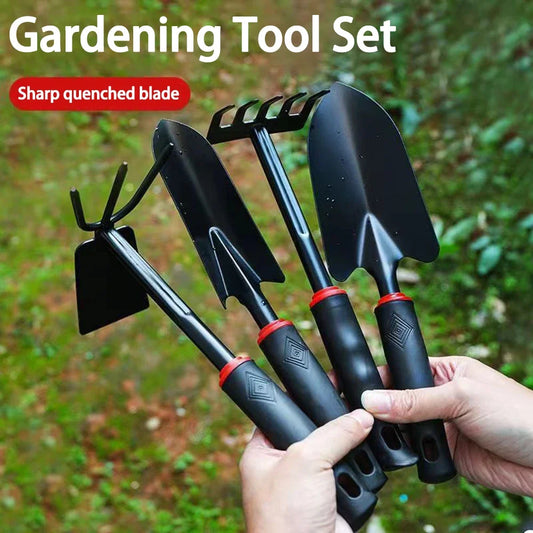 Gardening Tool Set of 4 – Shovel, Rake, Hoe, and Trowel | Vegetable Planting Tools & Gardening Gifts for Women and Men