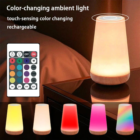 Bedside LED Table Lamp – Touch & Remote Control Night Light