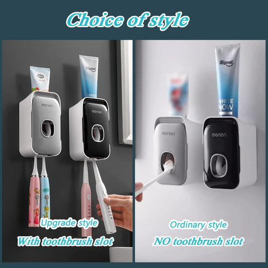 MENGNI Automatic Toothpaste Dispenser with Toothbrush Holder
