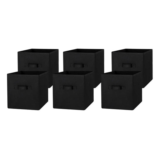 6-Pack Collapsible Cube Storage Bins – Fabric Organizer with Carry Handles for Home & Office