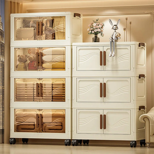 Foldable Storage Box with Clear Door – Durable & Spacious Organizer for Clothes, Books, and Toys