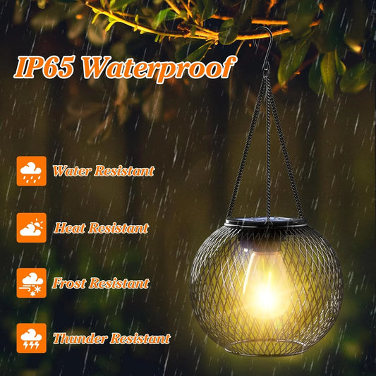 1PC Brighter Solar Lantern – Outdoor Hanging Waterproof Light, Auto On/Off