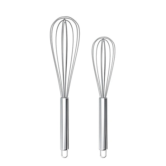 LMETJMA Stainless Steel Egg Whisk – 8"/10"/12" Kitchen Wire Balloon Whisk