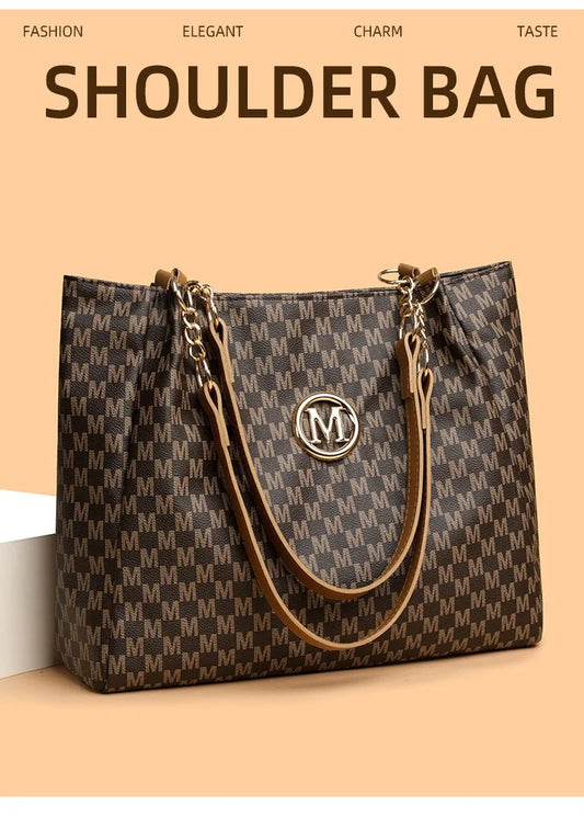 Letter Print Tote Bag – Large Capacity Shoulder Handbag
