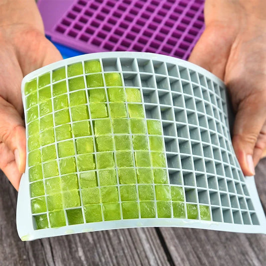 160-Grid Mini Silicone Ice Cube Tray – Foldable Small Square Ice Mold