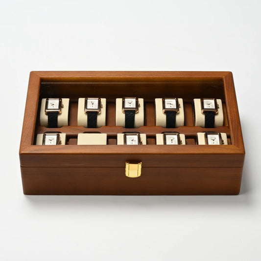 Oirlv 10-Slot Watch Box – Large Multifunctional Jewelry & Watch Organizer Case