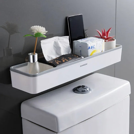 Wall-Mounted White Bathroom Storage Cabinet – No-Drill
