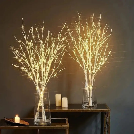 White Birch Branch LED Fairy Lights – 20 LED Battery Operated Decorative Light
