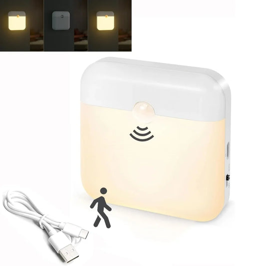 Motion Sensor Stick-On LED Night Light – Rechargeable Closet Lamp