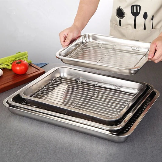 Rectangular Stainless Steel Baking Tray Set
