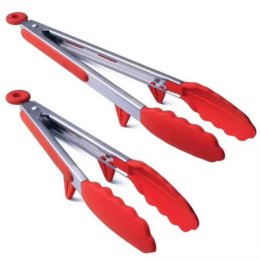 Stainless Steel Kitchen Tongs – Heat Resistant with Silicone Tips