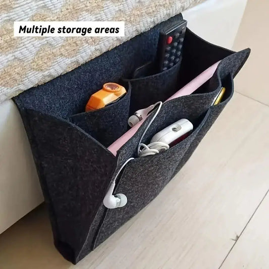 Bedside Hanging Storage Organizer – Phone, Remote & Book Holder