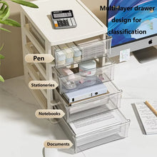 Clear Desktop Storage Organizer with Drawers – Stackable Plastic Desk Organizer for Office & Cosmetics
