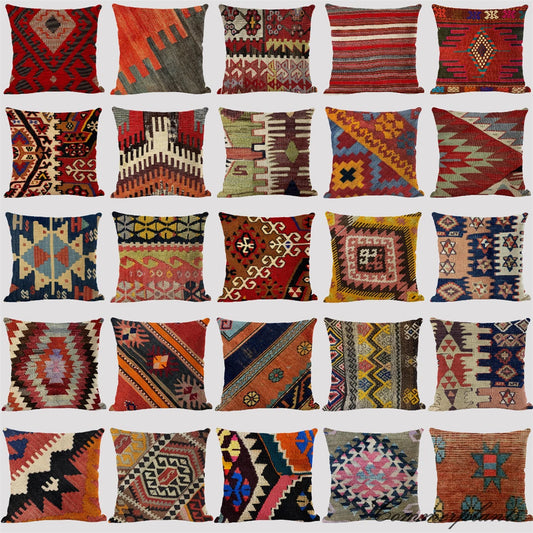 Bohemian Linen Cushion Covers