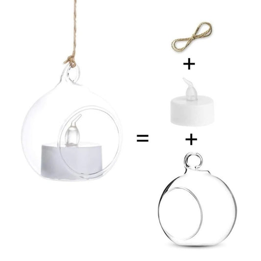 Hanging Glass Globe Tealight Holders