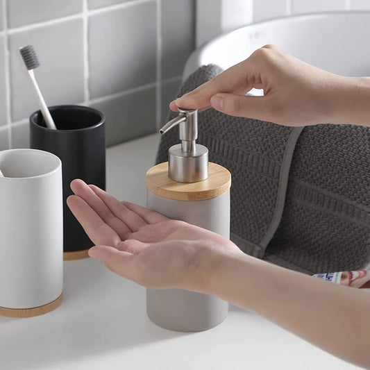 400ml Ceramic Soap & Lotion Dispenser – Grey