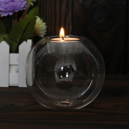 Clear Glass Tea Light Candle Holder