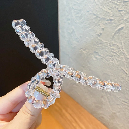 3pcs Large Clear Claw Hair Clips – 4.5" Strong Hold Hairpins for Women & Girls